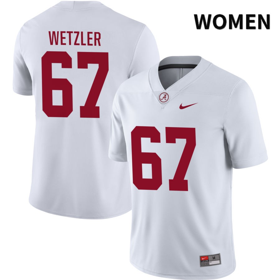Alabama Crimson Tide Women's Braxton Wetzler #67 NIL White 2022 NCAA Authentic Stitched College Football Jersey AD16A27TI